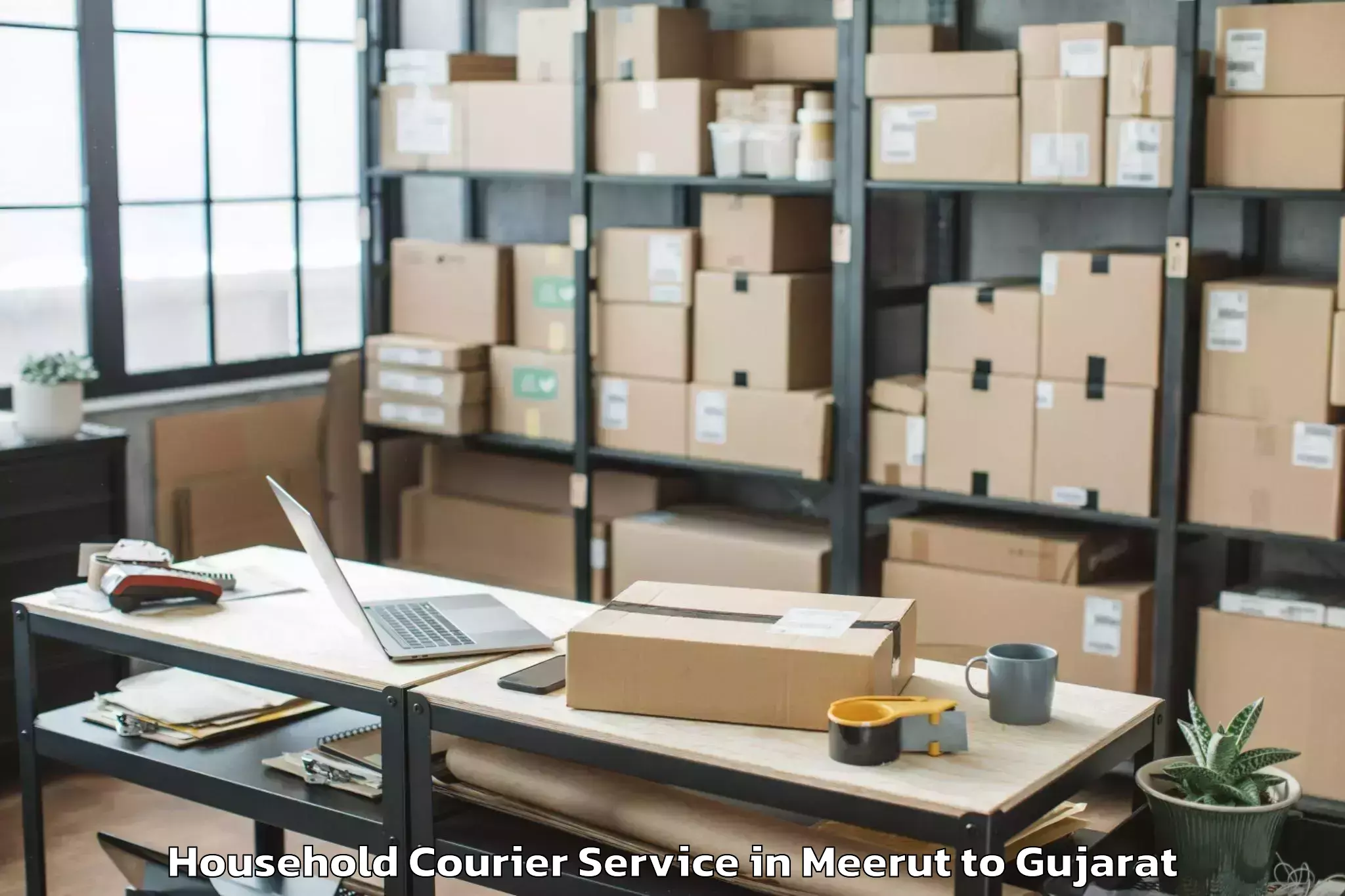 Book Meerut to Jhulasan Household Courier Online